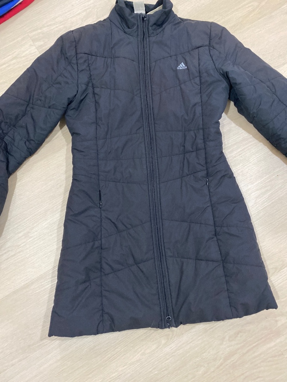 adidas Clima365 Black Quilted Mid-Length Puffer Jacket - Size Small / S